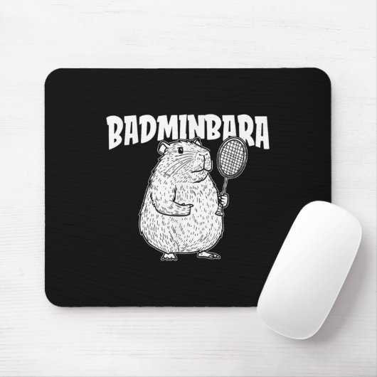 Capybara Badminton Shuttle - Player Racket Badminb Mousepad (Mit Mouse)