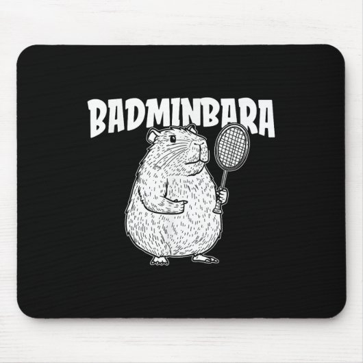 Capybara Badminton Shuttle - Player Racket Badminb Mousepad (Vorne)