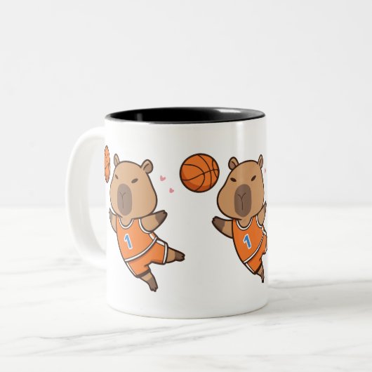 Capybara Basketball Tasse | Funny Sports Lover (Vorderseite Links)