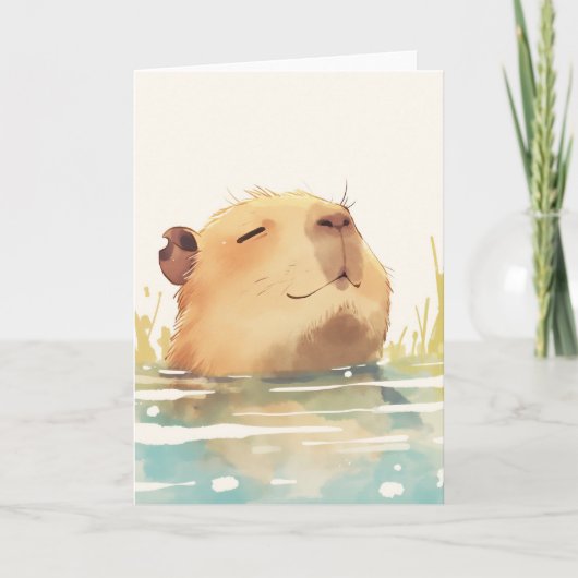 Capybara beim Abkühlen Karte (Vorderseite)