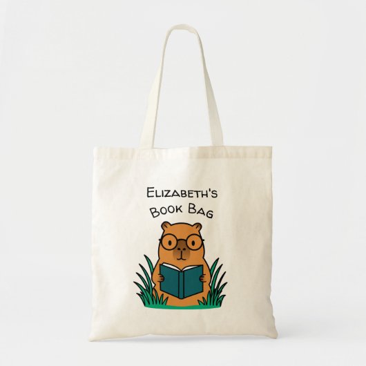 Capybara beim Lesen eines Buches Tragetasche (Vorne)