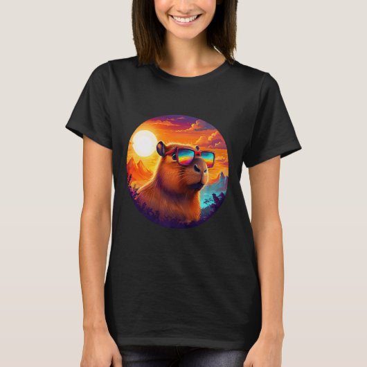 Capybara Berg Natur Tierwelt Wald T-Shirt (Vorderseite)