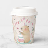Capybara Birthday Bash Party Decor Paper Cups Pappbecher (Rückseite)