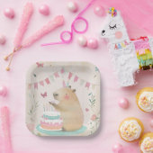Capybara Birthday Bash Party Decor Papierplatte Pappteller (Party)