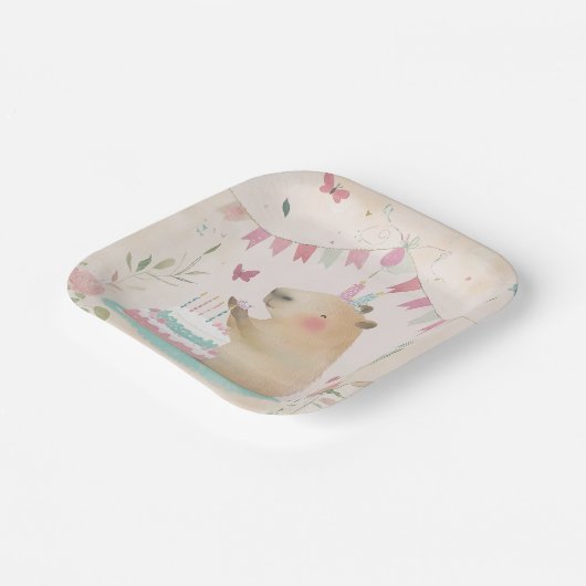 Capybara Birthday Bash Party Decor Papierplatte Pappteller (Gewinkelt)