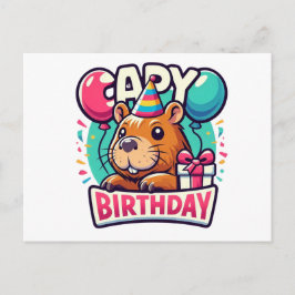 Capybara Birthday Bash - Quirky Party Animal Postkarte