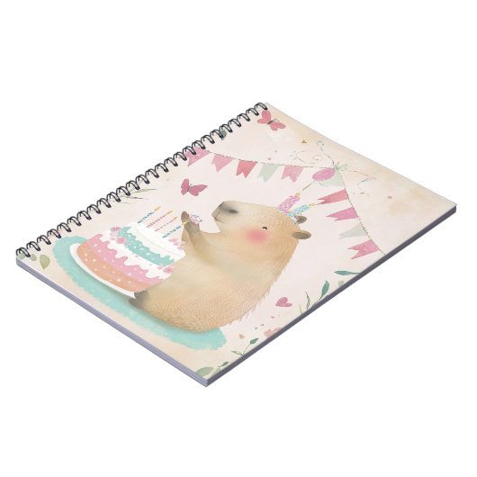 Capybara Birthday Bash Spiral Notebook Notizblock (Linke Seite)