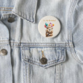Capybara Birthday Button • Cute Woodland Party (Beispiel)