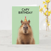 Capybara Birthday Celebration Karte (Gelbe Blume)