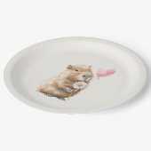 Capybara Birthday • Cute Animal Party Supply Pappteller (Schrägansicht)