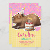 Capybara Birthday Einladung (Vorne/Hinten)