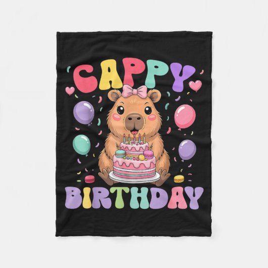 Capybara Birthday Girls Funny Birthday Kids Boys G Fleecedecke (Vorderseite)