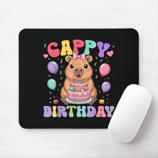 Capybara Birthday Girls Funny Birthday Kids Boys G Mousepad (Mit Mouse)