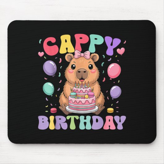 Capybara Birthday Girls Funny Birthday Kids Boys G Mousepad (Vorne)