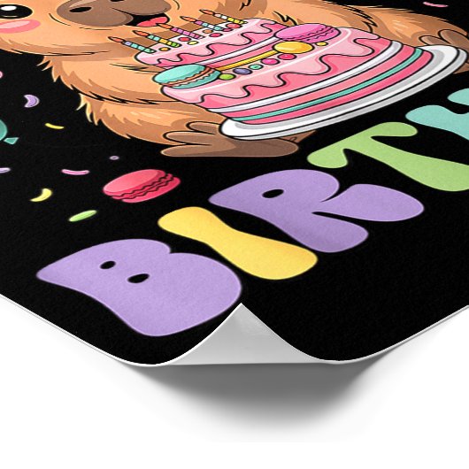 Capybara Birthday Girls Funny Birthday Kids Boys G Poster (Ecke)