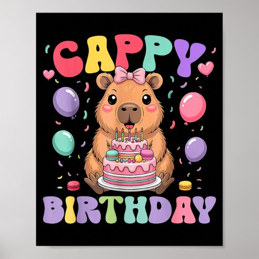 Capybara Birthday Girls Funny Birthday Kids Boys G Poster (Vorne)