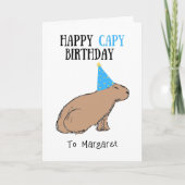 Capybara Birthday HandGezeichnet Süße Tier Wildtie Karte (Vorderseite)