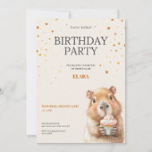 Capybara Birthday Invitation • Cute First Birthday Save The Date (Vorderseite)