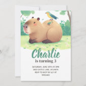 Capybara Birthday Invitation Einladung (Vorderseite)