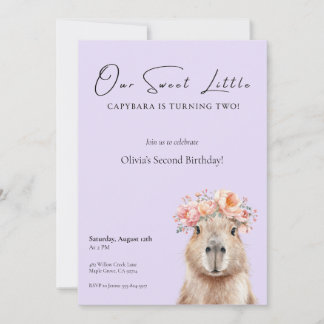 Capybara Birthday Invitation • Little One