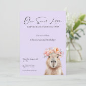Capybara Birthday Invitation • Little One (Stehend Vorderseite)