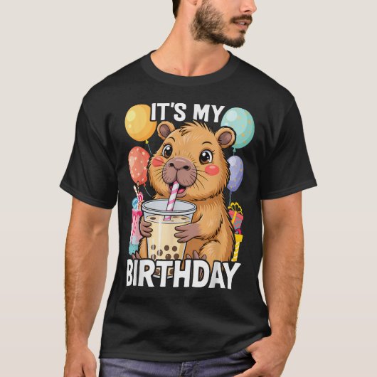 Capybara Birthday Kids Capibara Its My Bday T-Shirt (Vorderseite)