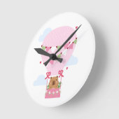 Capybara Birthday Party Kids Watch Runde Wanduhr (Winkel)