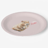 Capybara Birthday Plate • Cute Animal Party Supply Pappteller (Schrägansicht)