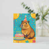 Capybara Birthday Postkarte (Stehend Vorderseite)