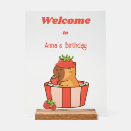 Capybara Birthday Sign | Party süße Tier Acrylschild