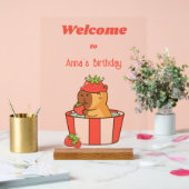 Capybara Birthday Sign | Party süße Tier Acrylschild (Hochzeit)