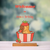 Capybara Birthday Sign | Party süße Tier Acrylschild (Neutral)