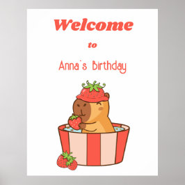 Capybara Birthday Sign | Party süße Tier Poster