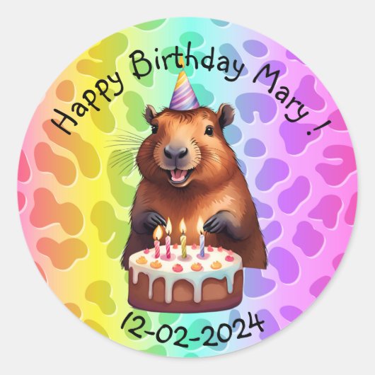 CAPYBARA BIRTHDAY STICKERS (Vorderseite)