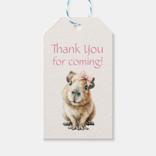 Capybara Birthday Thank You Geschenkanhänger (Vorderseite)