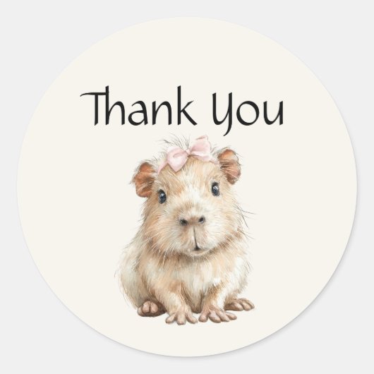Capybara Birthday Thank You Runder Aufkleber (Vorderseite)