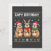 Capybara Birthday Ugly Christmas Sweater Capybara Einladung (Vorderseite)