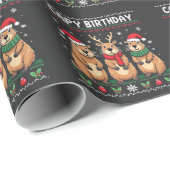 Capybara Birthday Ugly Christmas Sweater Capybara Geschenkpapier (Rolleneckpunkt)