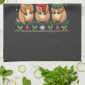 Capybara Birthday Ugly Christmas Sweater Capybara Geschirrtuch (Gefaltet)