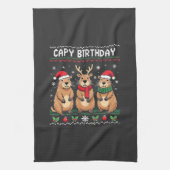 Capybara Birthday Ugly Christmas Sweater Capybara Geschirrtuch (Vertikal)