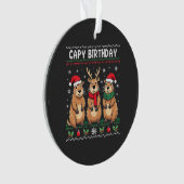 Capybara Birthday Ugly Christmas Sweater Capybara Ornament (Vorderseite)