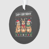 Capybara Birthday Ugly Christmas Sweater Capybara Ornament (Vorderseite)