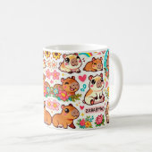 Capybara Bloom – Süße Vibes Tasse (VorderseiteRechts)