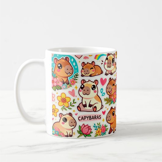 Capybara Bloom – Süße Vibes Tasse (Links)