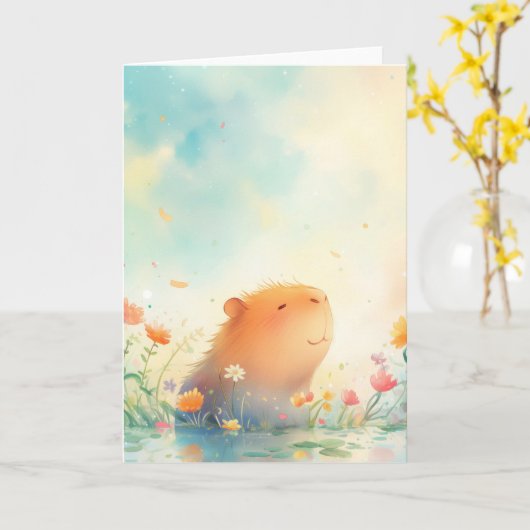 Capybara-Blume Karte (Gelbe Blume)