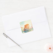 Capybara-Blume Quadratischer Aufkleber (Umschlag)