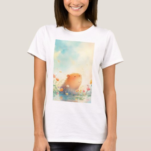 Capybara-Blume T-Shirt (Vorderseite)