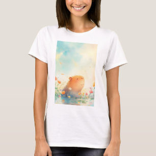 Capybara-Blumen-Teich-Retreat T-Shirt