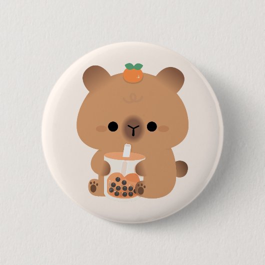 Capybara Boba Button (Vorderseite)