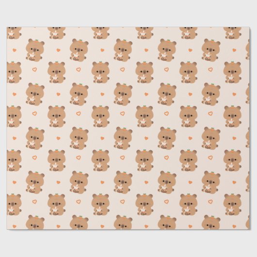 Capybara Boba Geschenkpapier (Flach)